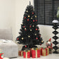 HOMCOM 7.5ft Artificial Christmas Trees with Auto Open and Steel Base, Black