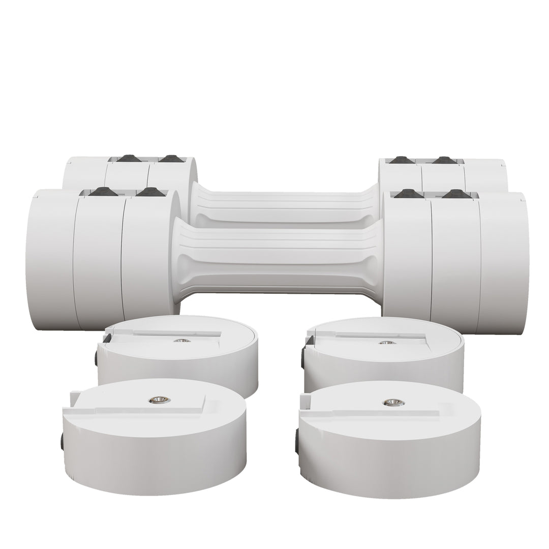 Soozier 11lbs Adjustable Dumbbell Set of Two, Hand Weights with 12 Weight Plates and Non-Slip Handles, for Men and Women, Home Gym Workout, White