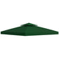 Outsunny 10' x 10' Square 2-Tier Gazebo Canopy Replacement Top Cover Outdoor Garden Sun Shade, Charcoal Grey