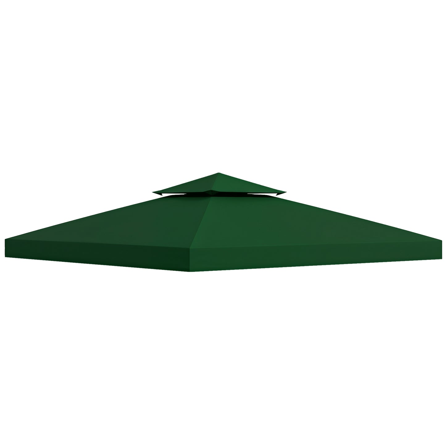 Outsunny 10' x 10' Square 2-Tier Gazebo Canopy Replacement Top Cover Outdoor Garden Sun Shade, Charcoal Grey