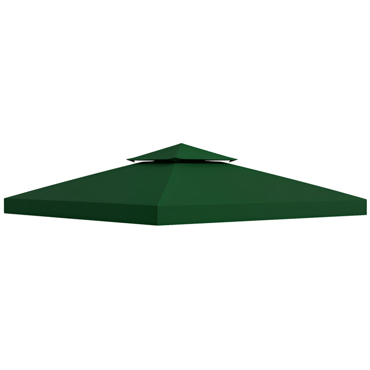 Outsunny 10' x 10' Square 2-Tier Gazebo Canopy Replacement Top Cover Outdoor Garden Sun Shade, Wine Red