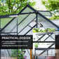 Outsunny 6' x 12' x 6.5' Walk-in Greenhouse, Polycarbonate Greenhouse with Adjustable Roof Vent, Base, Sliding Door, Clear