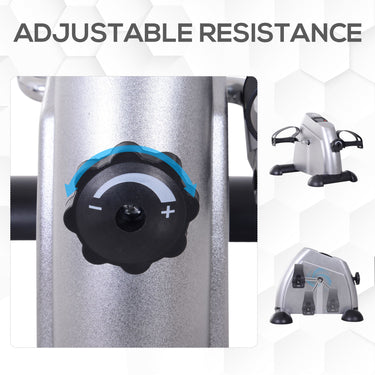 Soozier Portable Mini Pedal Exercise Bike Indoor Cycle Fitness Arm Leg w/ LCD Display, Silver