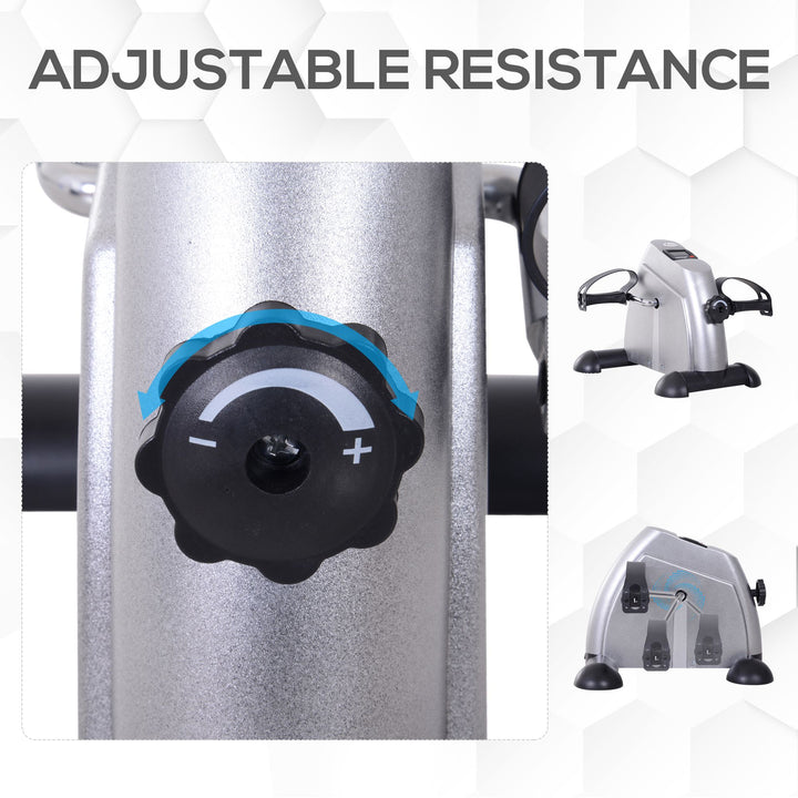 Soozier Portable Mini Pedal Exercise Bike Indoor Cycle Fitness Arm Leg w/ LCD Display, Silver