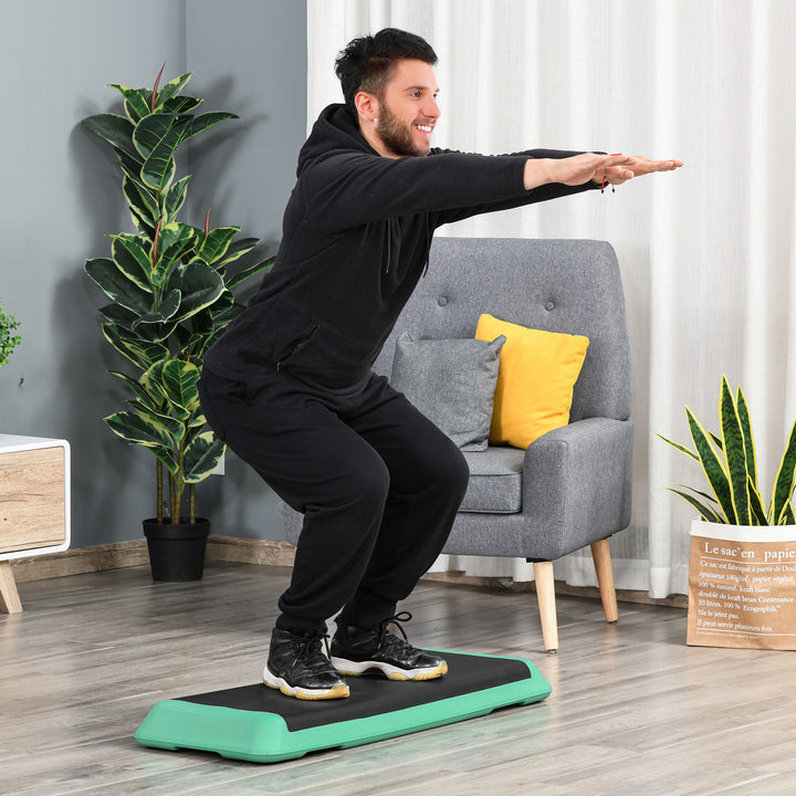 Soozier 43" Adjustable Aerobic Platform Stepper 3 Level with Risers 4” 6” 8” Cardio Fitness Trainer Workout Step Home Gym Exercise, Black Purple