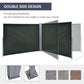 Outsunny Double Retractable Side Awning, 236" x 63" Outdoor Privacy Wall, Patio Screen for Garden, Balcony, Backyard, Grey