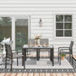 Outsunny Rectangular Outdoor Dining Table, 4-Seat Patio Table with PE Rattan Wicker Tabletop for Backyard and Lawn, Grey