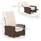 Outsunny Outdoor Rattan Wicker Lounge Chair with Footrest & Soft Cushion for Patio, Garden, Backyard, Sky Blue