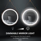 kleankin 24'' Round Led Bathroom Mirror, Dimmable Anti Fog Wall-Mounted Mirror with 3 Temperature Colors, Plug-in, Rose Gold