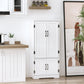 HOMCOM 48" 4-Door Storage Cabinet Multi-Storey Large Space Pantry with Adjustable Shelves Black
