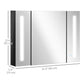kleankin Medicine Cabinet with Mirror, Wall Mounted Bathroom Mirror Cabinet with Adjustable Shelf, USB Charge, High Gloss Black