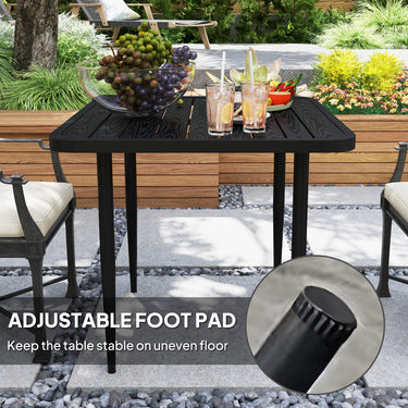 Outsunny 31.5" Patio Dining Table for 4, Metal Square Outdoor Table for Garden, Lawn, Backyard, Black