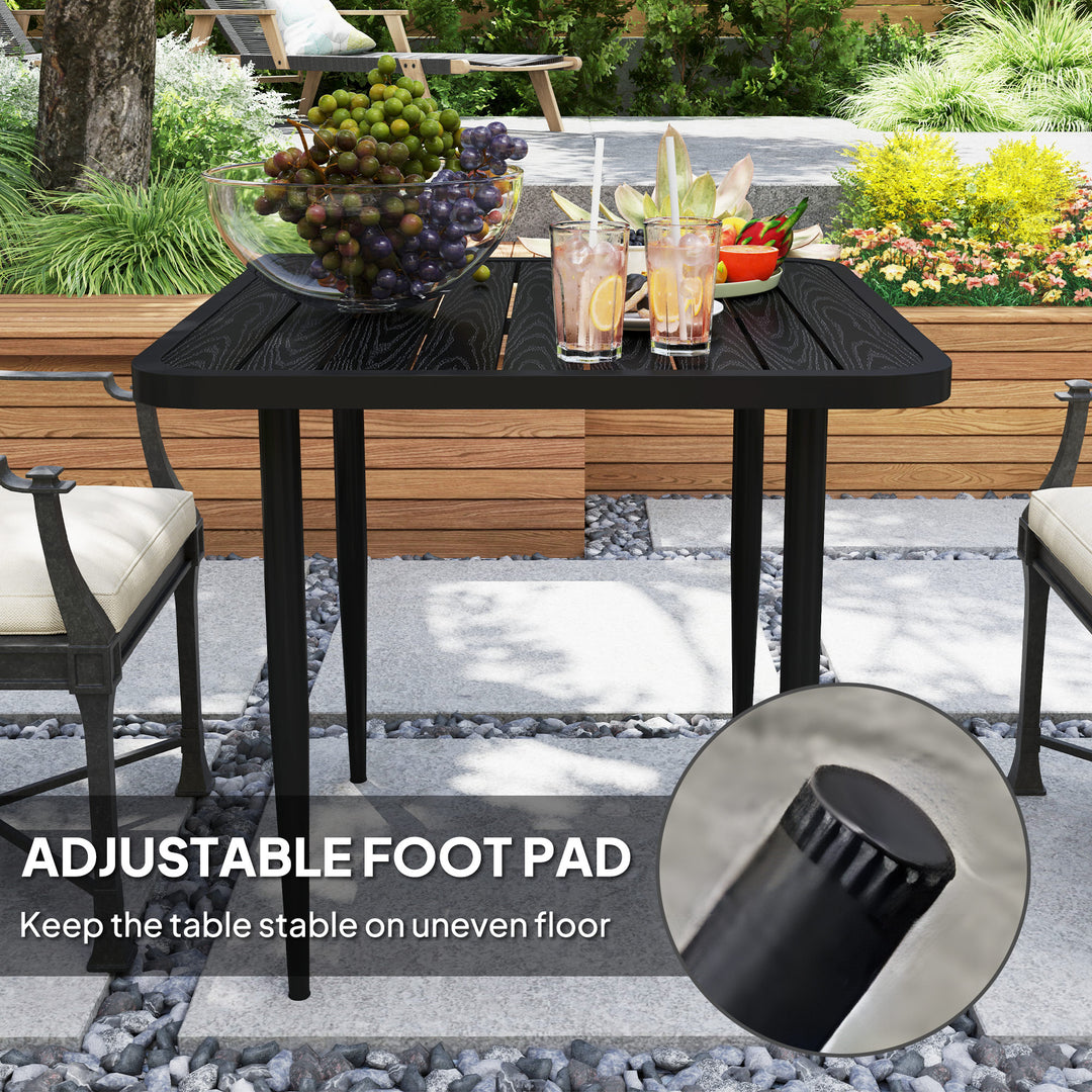 Outsunny 31.5" Patio Dining Table for 4, Metal Square Outdoor Table for Garden, Lawn, Backyard, Black