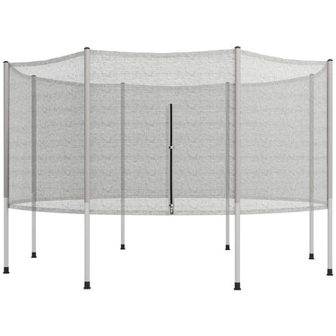 Soozier 14FT Enclosure Trampolining Bounce Safety Accessories Trampoline Net with 8 Poles, Grey