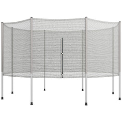 Soozier 14FT Enclosure Trampolining Bounce Safety Accessories Trampoline Net with 8 Poles, Grey