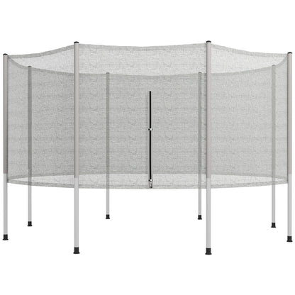 Soozier 14FT Enclosure Trampolining Bounce Safety Accessories Trampoline Net with 8 Poles, Grey