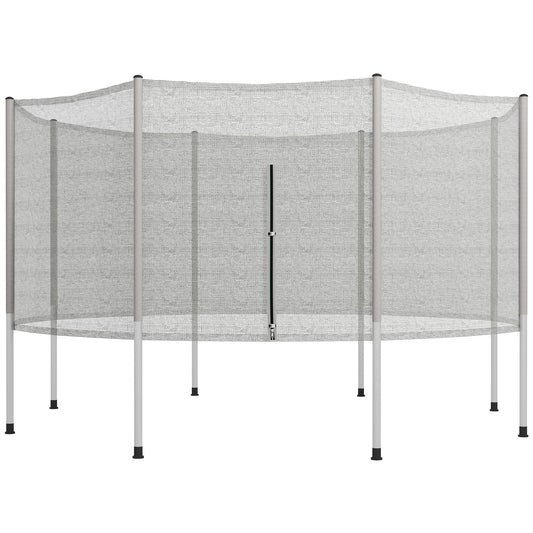 Soozier 14FT Enclosure Trampolining Bounce Safety Accessories Trampoline Net with 8 Poles, Grey