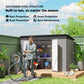 Outsunny 9' x 4' Galvanized Steel Garden Storage Shed with Lockable Doors, Gloves and 2 Air Vents for Backyard, Patio, Lawn