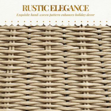 HOMCOM Rustic Christmas Tree Skirt, Plastic Christmas Tree Collar for Party, Holiday, Home Decoration, Natural