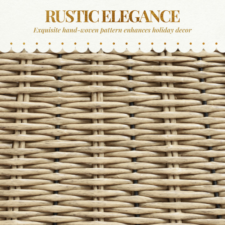 HOMCOM Rustic Christmas Tree Skirt, Plastic Christmas Tree Collar for Party, Holiday, Home Decoration, Natural