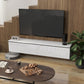 HOMCOM Wall Mounted TV Stand, Floating TV Cabinet for up to 70" TVs with Storage, High Gloss Effect, Brown and Black