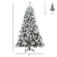 HOMCOM 6ft Snow Flocked Artificial Tree 250 LED Light 928 Branches Christmas Season