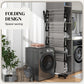 HOMCOM Garment Drying Rack Stainless Steel Folding Clothes Hanging Rack with Side Wings Castors for Indoor Outdoor Grey