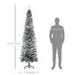 HOMCOM 7.5ft Flocked Christmas Tree, Pencil Christmas Tree with Realistic Branch Tips, Folding Metal Stand, Green