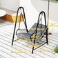 Outsunny Rattan Hammock Chair with Stand Included, Hanging Swing Chair with Stand and Seat Cushion, Light Grey