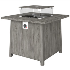 Outsunny 28" Propane Fire Pit Table 40,000 BTU Square Outdoor Gas Fire Table with Waterproof Cover, Adjustable Foot Pads