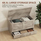 HOMCOM 39.4 Inches Storage Chest, Storage Trunk with 2 Safety Hinges, Wooden Box for Living Room, Black Wood Grain