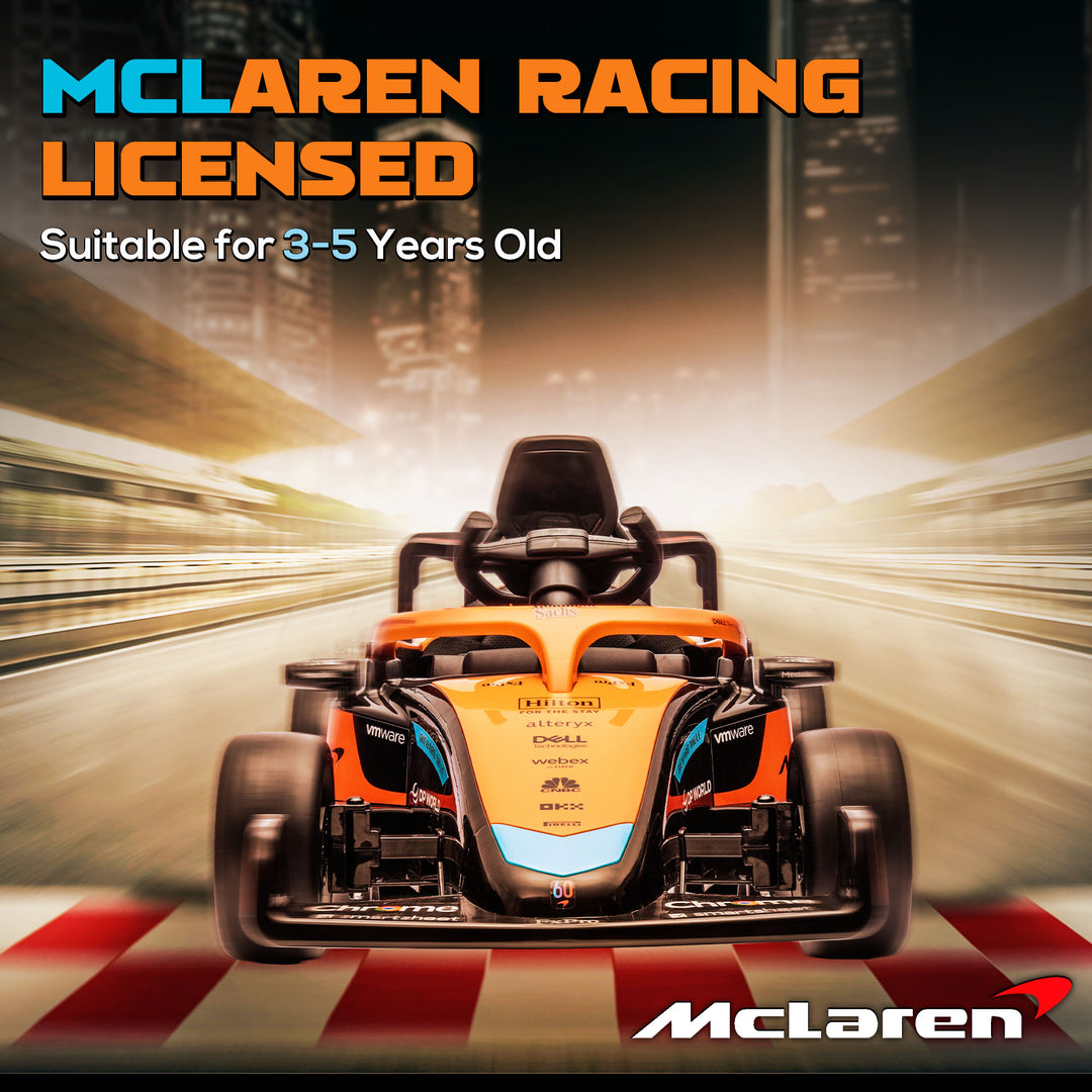 Qaba 12V Electric Car for Kids with Suspension, Music, MP3, Remote Control for 3-5 Years, Orange