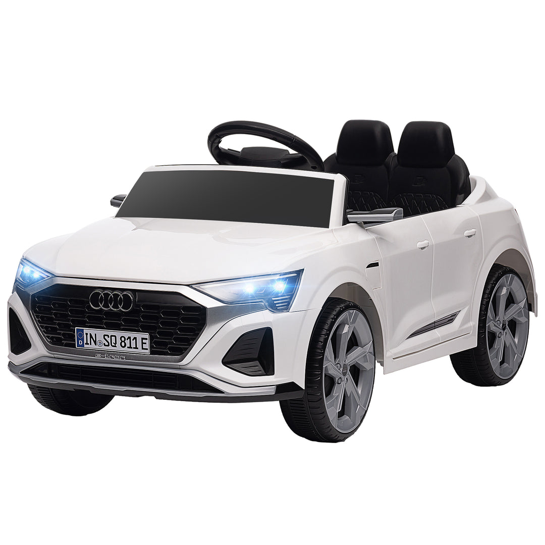 Qaba 12V Battery Powered Kids Electric Car, Audi Q8 etron Sportback Licensed Ride on Car w/ Remote Control, White