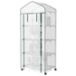 Outsunny 27" x 20" x 65" Portable Greenhouse with 4 Tier Shelves and Wheels, Outdoor Hot House Plant Flower Greenhouse, Steel Frame, Plastic Cover, Clear