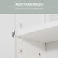 kleankin Bathroom Mirror Cabinet, Wall Mounted Medicine Cabinet with Double Doors and Adjustable Shelf, White