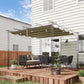 Outsunny Retractable Replacement Pergola Canopy for 10' x 10' Pergola, Pergola Cover Replacement, Cream White