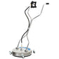 Outsunny 16" Pressure Washer Surface Cleaner with 4 Wheels, Stainless Steel Power Washer Surface Cleaner with 1/4" Quick Connector, 2 Extension Wands, 3600 PSI, Silver