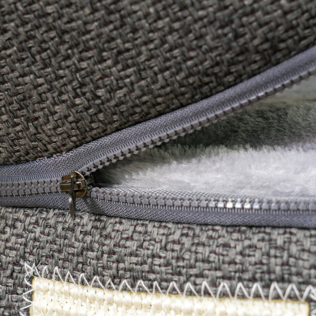 PawHut 2-Story Cat Condo Barrel Tree with Top Perch, 2 Hideaways, Scratching Board, Removable Cushions, Toy Balls, Dark Grey