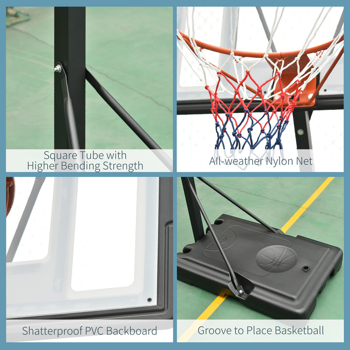 Soozier Portable Basketball Hoop Stand with Wheels, Height Adjustable 8FT-10FT for Outdoor Use, Black