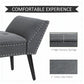 HOMCOM Modern Upholstered Bench, End of Bed Bench for Bedroom, Hallway Bench with Arms and Nailhead Trim