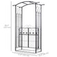 Outsunny 7Ft Outdoor Garden Arbor, Wedding Arch for Ceremony, Trellis with Scrollwork Design, Ideal for Climbing Vines and Plants, Black
