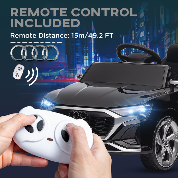 Qaba 12V Battery Powered Kids Electric Car, Audi Q8 etron Sportback Licensed Ride on Car w/ Remote Control, White
