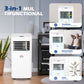 HOMCOM 8000 BTU Portable Air Conditioner with Fan & Dehumidifier Mode, Quiet AC Unit with Remote Control, 24-Hour Timer, White