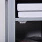 HOMCOM Wooden3-Tier Modern Nightstand with Pullout Shelf, Adjustable Open Shelf, and Door Cabinet, White