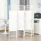 HOMCOM 6 Panel Room Divider, 5.6 ft Tall Folding Privacy Screen, Wave Fiber Freestanding Partition Wall Divider for Home Office, White