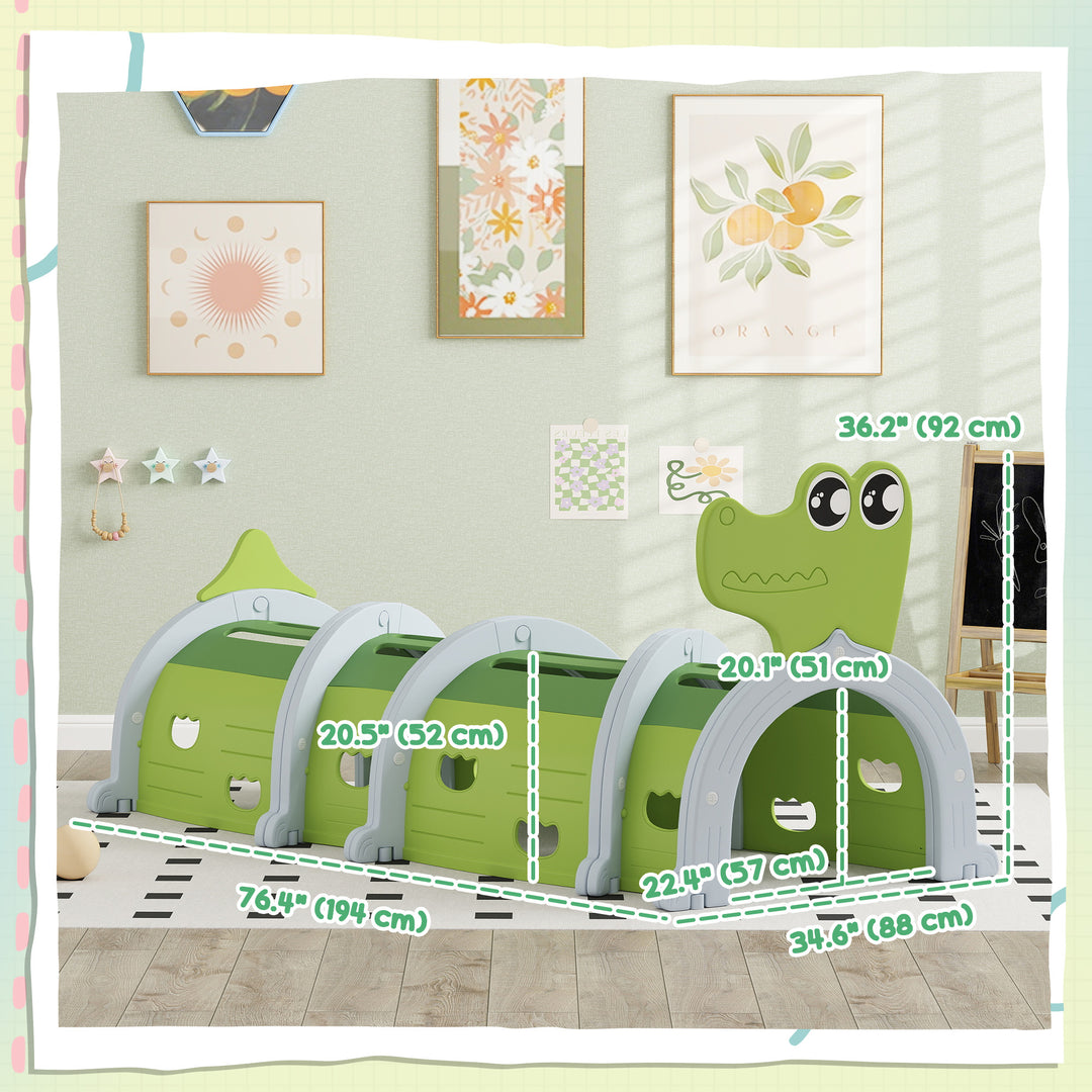 Qaba Lion Design Tunnel for Kids to Crawl Through, for 3-6 Years, Multicoloured