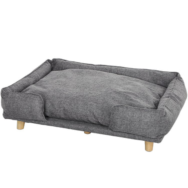 PawHut Washable Dog Sofa for Large Dogs, Elevated Pet Couch with Anti-slip Foot Pads, Dark Grey
