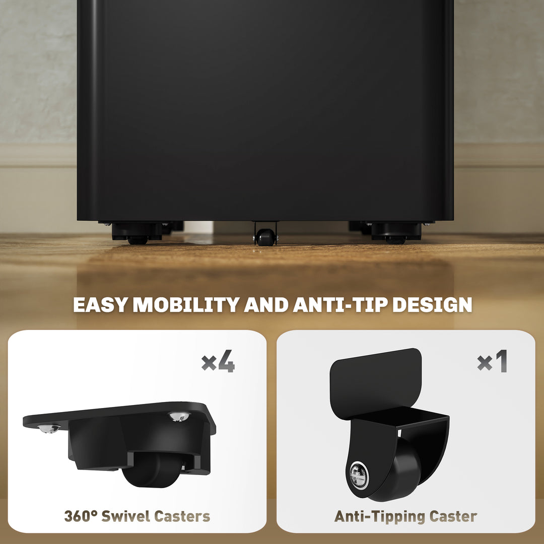 Vinsetto 3 Drawer Filing Cabinet, Lockable Steel Office Storage Cabinet with Hanging Bar for Letter, A4, Legal Files, White