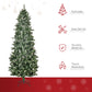 HOMCOM 7.5ft Artificial Christmas Tree, Flocked Christmas Tree with Pine Cones, 1119 Branch Tips and Metal Base, Green
