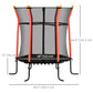 Soozier 64" Kids Trampoline Indoor/Outdoo with Enclosure Net Elastic Thick Padded Pole Gift for Ages 3-10 Years Old Red